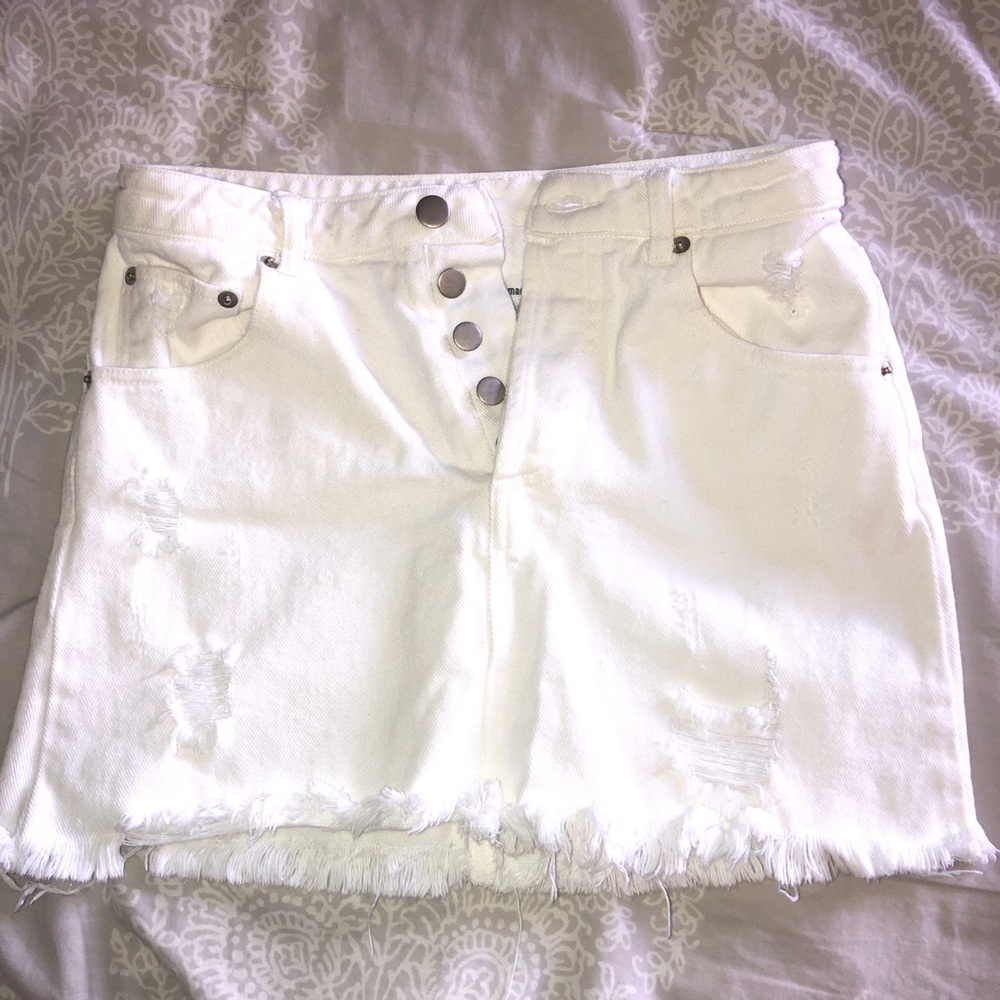 white jean skirt